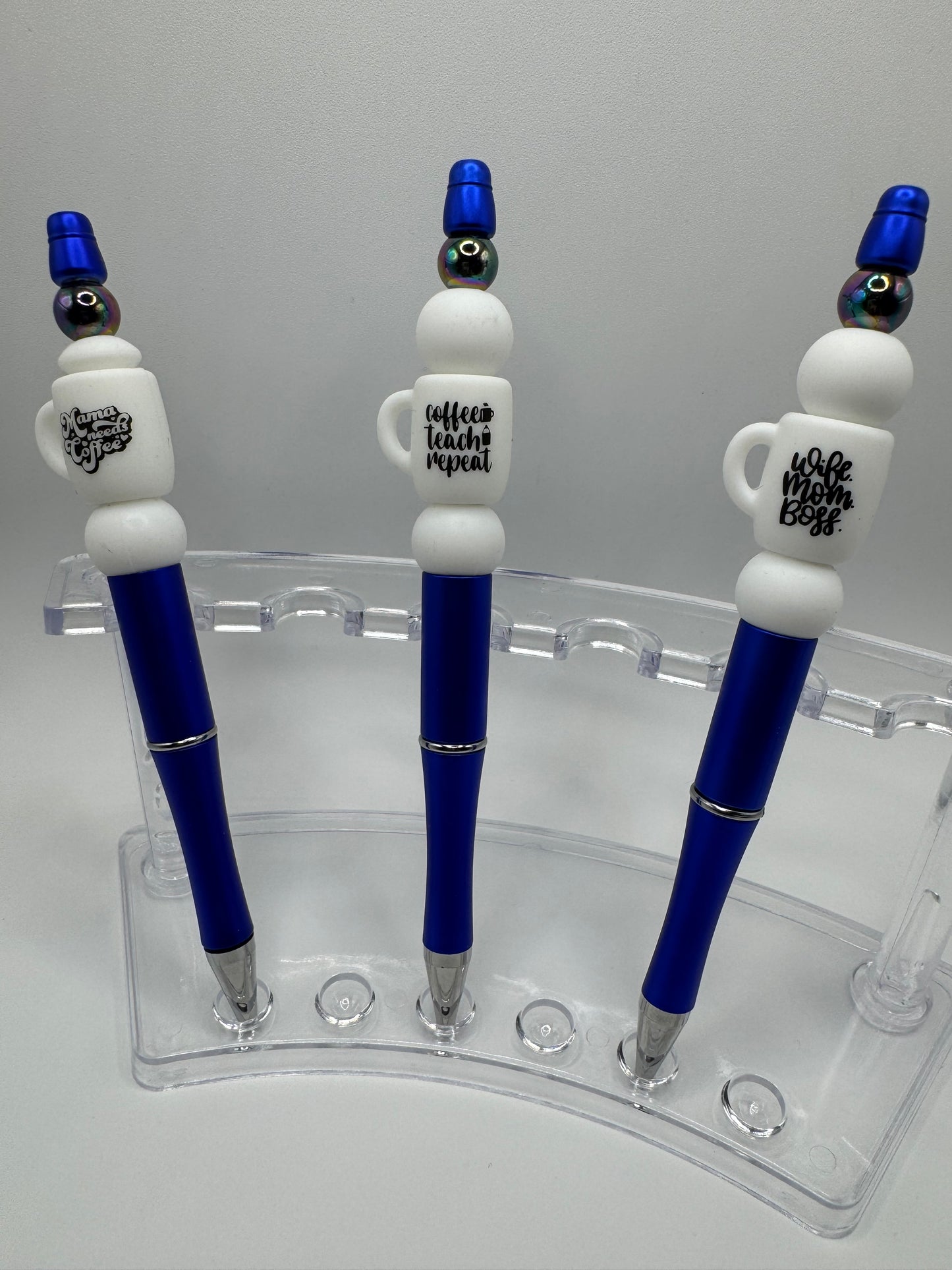 Pure Joy Pens /Blue - White Mug, Coffee Teach Repeat