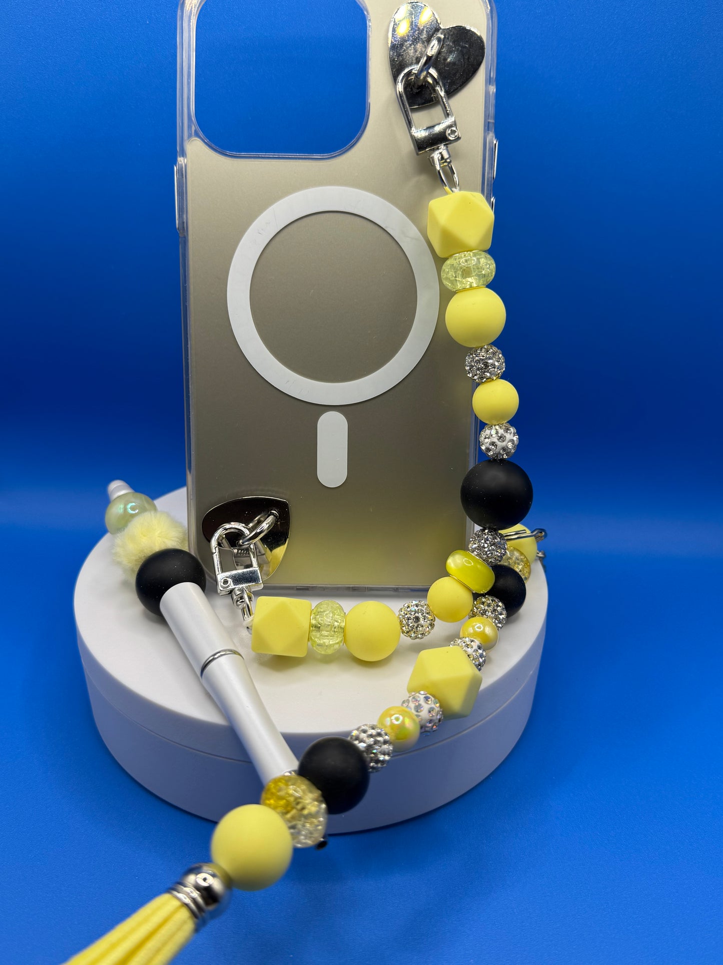 Sassy Phone Strap, Keychain & Pens Set / Yellow