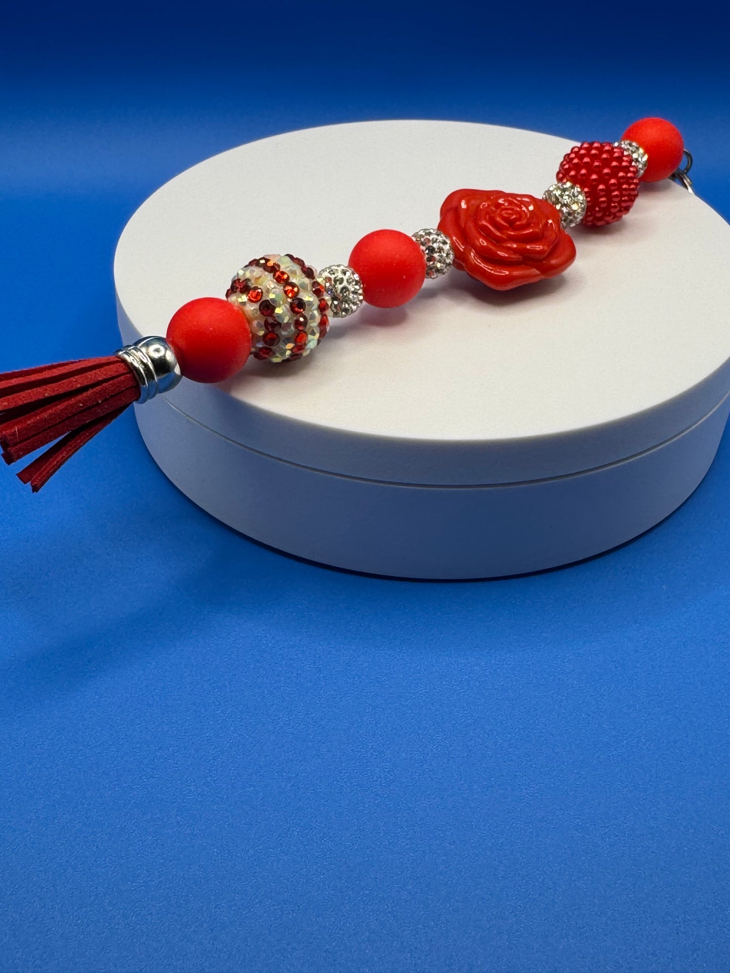 Sassy Phone Strap, Keychain & Pens Set / Red Rose