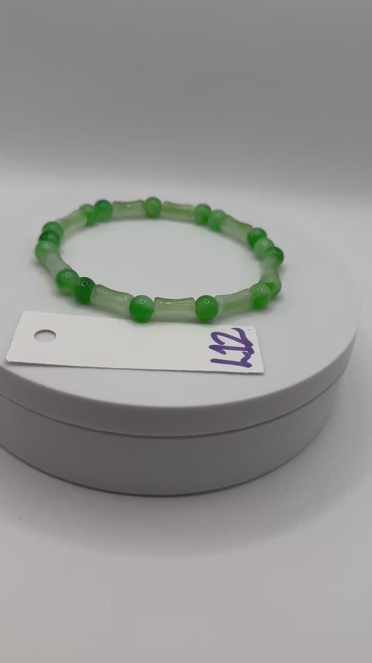 Bright-Full Bracelets / Green & Pearl