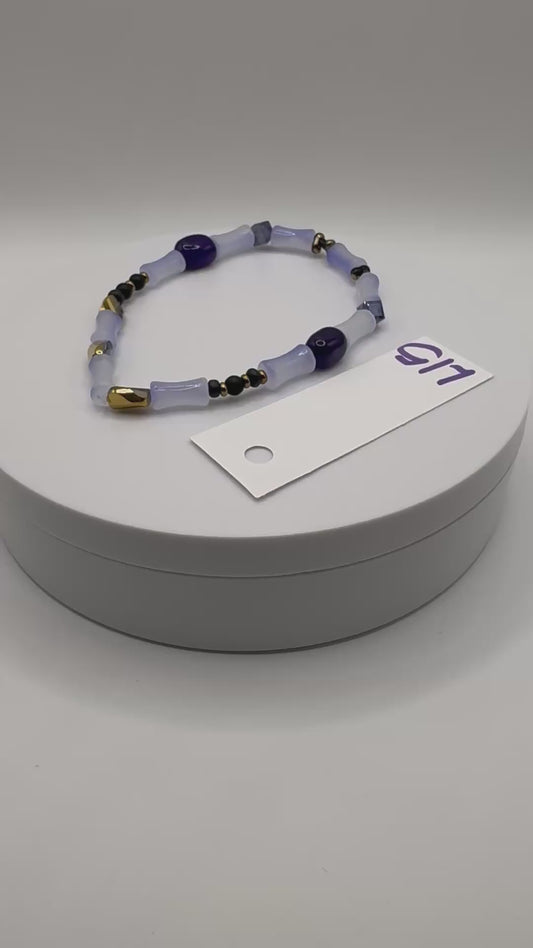 Bright-Full Bracelets / Purple, Gold & Black