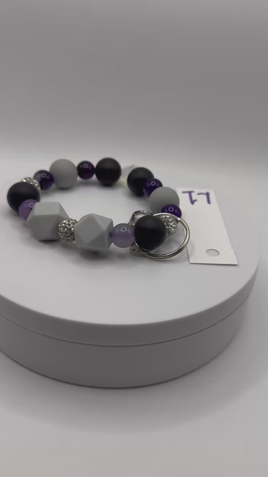 Rightful Wristlets / Purple, Black & Gray