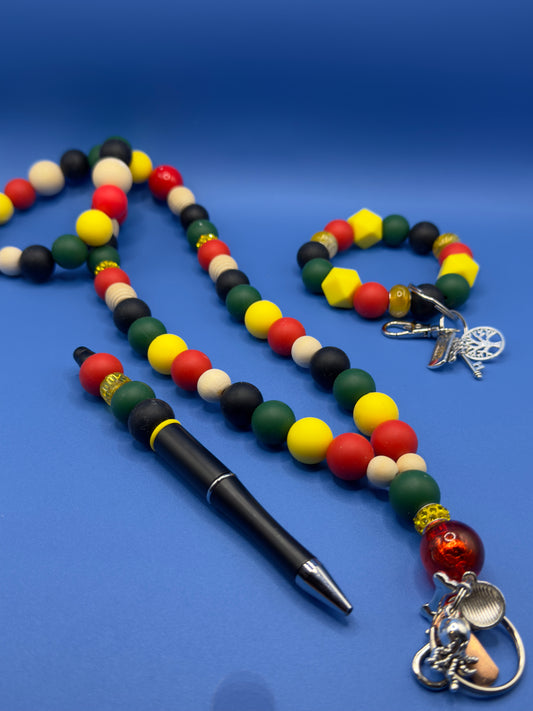 Lovely Lanyard, Wristlet & Pen Set / Black History / Juneteenth